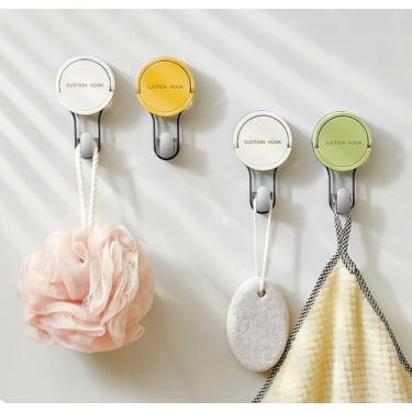 Imagem de Ganchos de ventosa para toalhas de chuveiro reutilizáveis ventosas a vácuo ganchos adesivos toalheiros cabides de banheiro e cozinha branco 02