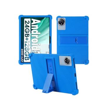 Imagem de Capa para tablet Aobante K80/K70/K60/K50 de 10 polegadas, capa protetora de borracha leve à prova de choque, capa protetora ajustável de silicone macio para crianças, azul