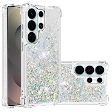 Imagem de COTDINFOR Capa para Samsung Galaxy S26 Ultra Glitter Bling Líquido Bonito Flutuante Areia movediça À Prova de Choque Protetor Durável TPU Macio Capa Transparente para Samsung Galaxy S26 Ultra Love