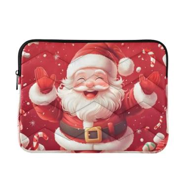Imagem de Capas para laptop Jolly Christmas Santa à prova de choque capa protetora para notebook tablet pasta bolsa de transporte, 15-15,6 polegadas