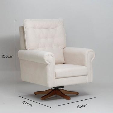 Imagem de Poltrona de Amamentação Giratória e Balanço Nina Off White