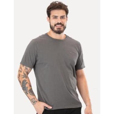 Imagem de Camiseta Ellus Masculina Cotton Fine Classic Logo Cinza Médio-Masculino