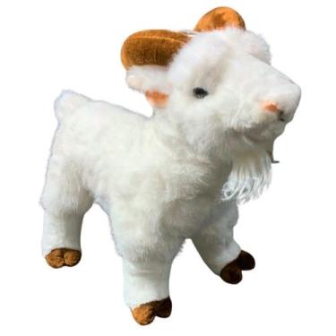 Imagem de Bode Cabra Pelúcia Realista 30cm Decoração Envio Imediato Cor: Branco 