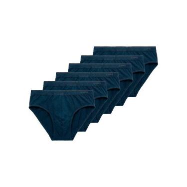 Imagem de Kit com 6 Cuecas Slip Lupo 485-003, Azul marinho, M