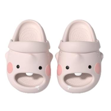 Imagem de Tamanco infantil de tubarão fofo com desenho animado – Sandálias de jardim antiderrapantes com alça traseira – Sapatos de praia leves e macios de verão para meninos e meninas (rosa), A01/rosa, 20