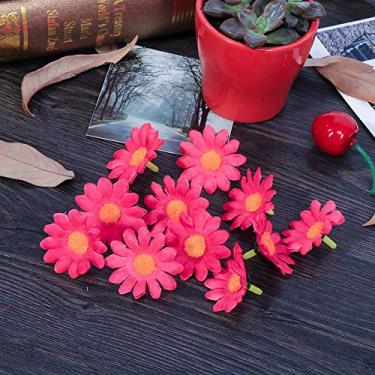 Imagem de Generic 11 Cores 100 Peças Margarida Gerbera Tecido Flores Cabeças Decorações Realistas de Festa de Casamento para Artesanato Faça você Mesmo Amarelo Rosa Branco Vermelho Rosa para Taças de Vinho