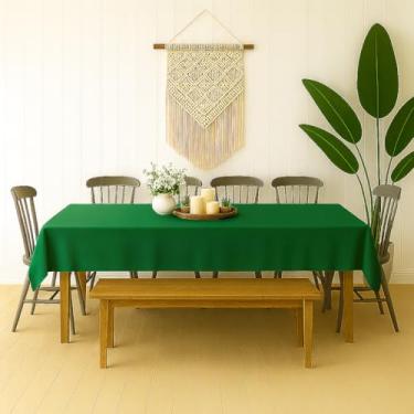 Imagem de Toalha de Mesa Linho Rústico Texturizada – 4 6 8 e 10 Lugares – Decoração de Sala e Jantar (Verde,2,00m (6 lugares))