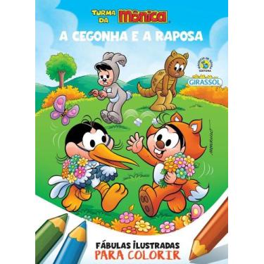 Imagem de Turma da Mônica - Fábulas Ilustradas para colorir - A Cegonha e a Rapo