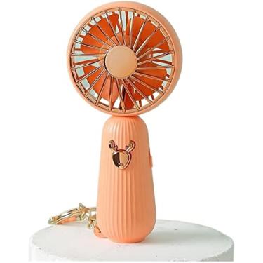 Imagem de AEWFRRV Mini ventilador portátil recarregável USB ventilador de mão portátil preguiçoso viagem temporária compras refrigerador de ar (cor: rosa) yubin1993 (cor: rosa)