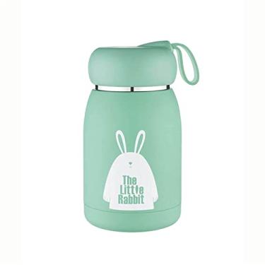 Imagem de Garrafa de água infantil fofa copo térmico garrafa isotérmica viagem aço inoxidável bebida café esportes (cor: verde)