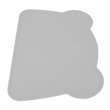 Imagem de GLOGLOW Jogo Americano Infantil, Formato de Urso, Antiderrapante, Isolamento Térmico, 14,4 X 10,4 Polegadas, Jogo Americano de Silicone de Material Macio para Nan (Cinza)
