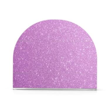 Imagem de Porta-guardanapos de glitter roxo lavanda, pacote com 2, porta-guardanapos de jantar, porta-guardanapos em pé