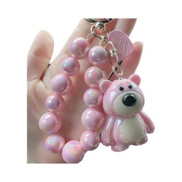 Imagem de Chaveiro De Urso Em Cores Candy Com Corrente De Contas Estilo Kawaii C