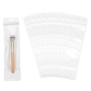 Imagem de PATIKIL Sacos plásticos de joias longas, 7 x 28,4 cm, 100 peças, bolsa com zíper autovedável transparente e reutilizável, com orifício para pendurar para colares, embalagem de caneta, transporte