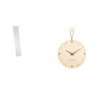 Imagem de Whtkoph Abajur de Papel para Sala de Estar E Relógio de Parede Nórdico Minimalista Moderno em Madeira, Ornamento Decorativo para Casa.