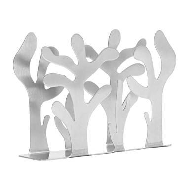 Imagem de Cryfokt Suporte de Guardanapo de Metal Elegante Organizador de Guardanapo de Papel Vertical para Jantar de Cozinha, Rack de Armazenamento de Mesa de Aço Inoxidável para Bar Hotel (Prata)