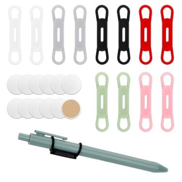 Imagem de 12 suportes magnéticos para canetas, suporte ajustável de silicone para canetas, organizador de lápis, suporte magnético para geladeira, quadro branco, sala de aula, escritório, acessórios