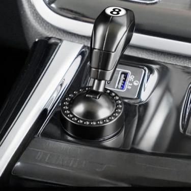 Imagem de Joystick de partida de um botão de carro (preto) - bola basculante de partida/parada do motor, decoração de capa de botão de ignição, acessório universal para simulador de engrenagem manual interior