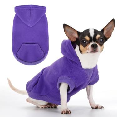 Imagem de Paiaite Suéter com capuz para cães pequenos sem mangas com bolsos e chapéu: Casaco de inverno para cachorrinho chihuahua, cães pequeno-médios (menino e menina) - moletom para todos os climas com furo