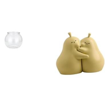 Imagem de Whtkoph Aquário de Cerâmica Transparente com Prateleira, Pequeno Enfeite de Peixe E Vaso Exclusivo, Decoração para Estante, Acabamento Refinado.