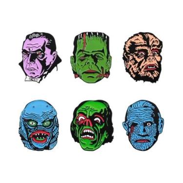 Imagem de Broches De Esmalte De Terror De Halloween Assustadores, Máscara De Ter