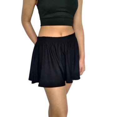 Imagem de Mini Saia Feminina Godê Elástico Lisa Suplex Pp ao Plus Size - Konciny