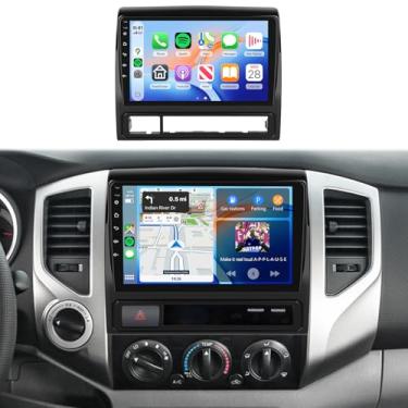 Imagem de Rádio estéreo 4G + 64G para Toyota Tacoma 2005-2015, tela sensível ao toque IPS de 9 polegadas sem fio CarPlay/Android Auto/DSP GPS Navigation WiFi 5.0 Bluetooth FM/RDS SWC AHD câmera de backup (M1)