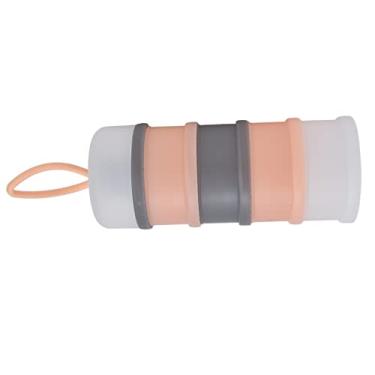 Imagem de aqxreight Dispensador de pó de Leite para bebê de 4 Camadas Silicone Portátil para Alimentação de Leite para bebê Dispensador de Fórmula Em pó Rosa Uma Loja de Quatro Materiais de Temperatura de 110 ° C Alto 120ml para PP (Rosa)