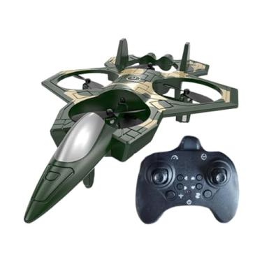 Imagem de Fiocias Jato de Controlado Por Rádio com Luzes LED, Voo Acrobático E Manobras de Rolamento. Brinquedo Voador para Uso Externo, Ideal para Crianças, Ad, Verde Escuro