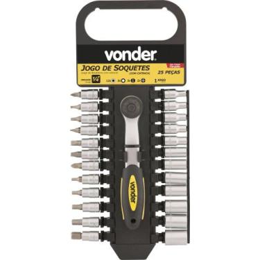 Imagem de Jogo Soquete Sextavado Bits Ponteiras 1/4 4-13mm Vonder