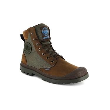 Imagem de Palladium Bota masculina impermeável com punho esportivo Pampa, Bridle Brown/Moon Mist, 44