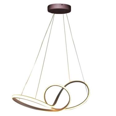 Imagem de Lustre Pendente Arco Infinito Aneis 3 em 1 Luminaria LED 49W Decoraçao