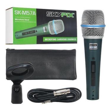 Imagem de Microfone Profissional Dinâmico Com Fio Skypix Sk M57a Azul
