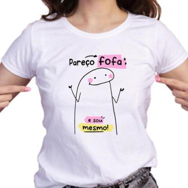 Imagem de 1 Camiseta Bonequinho Flork Meme Pareço Fofa e sou Mesmo Camisa Divert