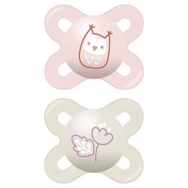 Imagem de Kit 2 Chupetas Original Start Bico de Silicone 0m+ Rosa MAM