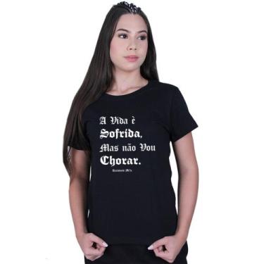 Imagem de Camiseta Baby Look Feminina Racionais Mcs A vida - Lafre, Preto, G