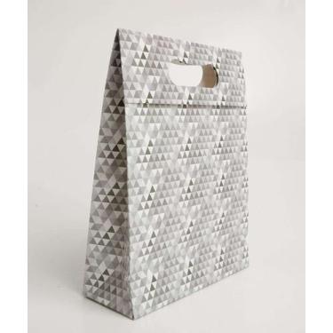 Imagem de Embalagem Presente Sacola Estampa Geométrica Marisa-74108, Cinza, UN