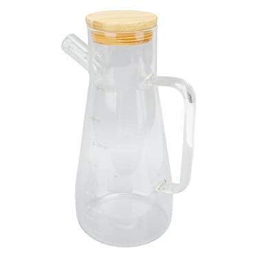 Imagem de Cryfokt Garrafa Alta do Distribuidor de óleo de Vidro de Borosilicato Com Saída Estável para a Cozinha, Distribuidor Claro do Galheteiro Vinagre da Escala para Cozinhar Em Casa (900ML)