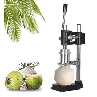 Imagem de Ferramenta de abridor de coco manual ajustável - furador fácil para cocos, perfeito para casa e lojas de frutas, design preto durável, máquina de abertura de coco eficiente