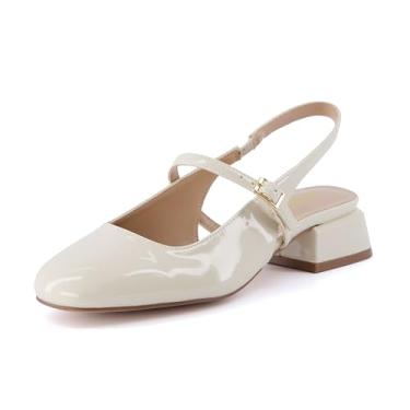 Imagem de CUSHIONAIRE Women's Gogo Round Toe Mary Jane Dress Shoe +Memory Foam, Wide Widths Available, Cream 6.5 W