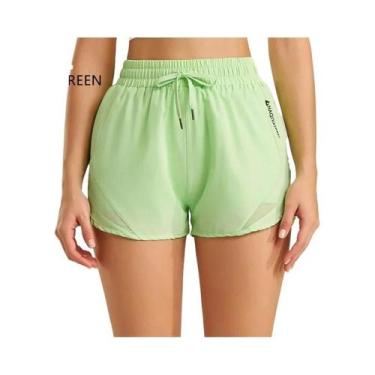 Imagem de Shorts De Yoga Femininos Para Academia, Roupas Ativas Para Corrida E T