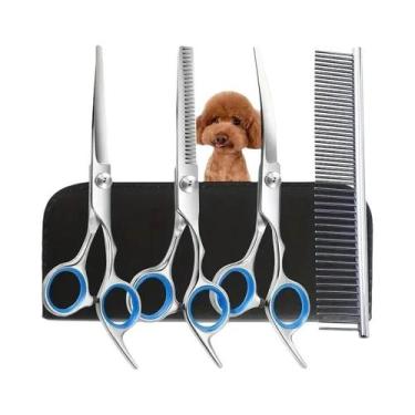 Imagem de Tesoura De Aparar Cães Em Aço Inoxidável Segura Para Animais Ambidestr