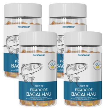 Imagem de KIT 4 Óleo de Fígado de Bacalhau natural puro multivitamínico 240 Cáps