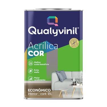 Imagem de Qualyvinil - Tinta Acrílica para Parede Econômica 18L Antimofo Secagem Rápida Rende Muito (Cenoura)
