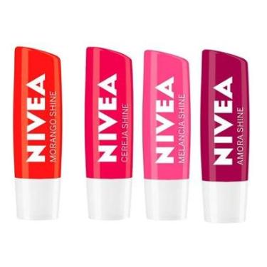 Imagem de Nivea Protetor Labial Shine Kit ? Morango + Cereja + Amora + Melancia Kit-Unissex