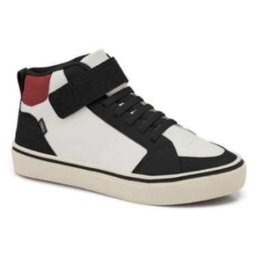 Imagem de Tênis Kids Menino Klin Freestyle Cano Médio Branco/Preto/Vermelho-Masculino