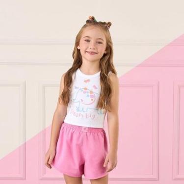 Imagem de Blusa Infantil Regata Estampada Elefantinho Strass Mon Sucré-Feminino