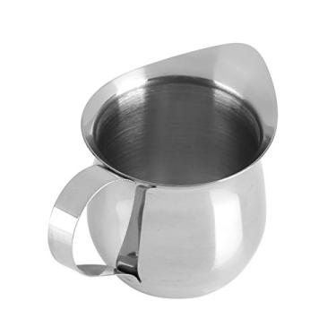 Imagem de Copo para espumador de leite, jarra de creme de 90 ml, jarra de espuma, recipiente de vapor de leite de aço inoxidável, copo vaporizador para café expresso com leite
