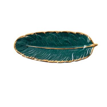 Imagem de Pratos de exibição de doces, fruteira de frutas, tigela de frutas, prato de cerâmica, moda com design de penas, acessórios de mesa, prato de frutas, prato de jantar, prato decorativo de cesta de