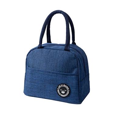 Imagem de Bolsa Termicamente Isolada para Almoço Portátil Isolamento Reutilizável Organizador Bento à Prova de Vazamento Preparo Refeições com Fechamento Zíper Trabalho Escola Piquenique Caminhada Praia Mulhere